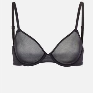 Skims Bras Mesh underwire 2way 38B Black onyx BR-UND-0031 NWT